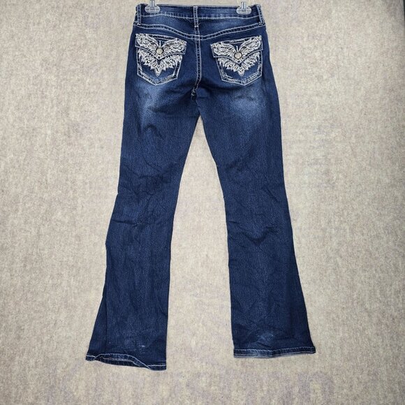 A.n.a A New Approach Women’s Embellished Bootcut Blue Jeans Size 6 Denim - Picture 2 of 6